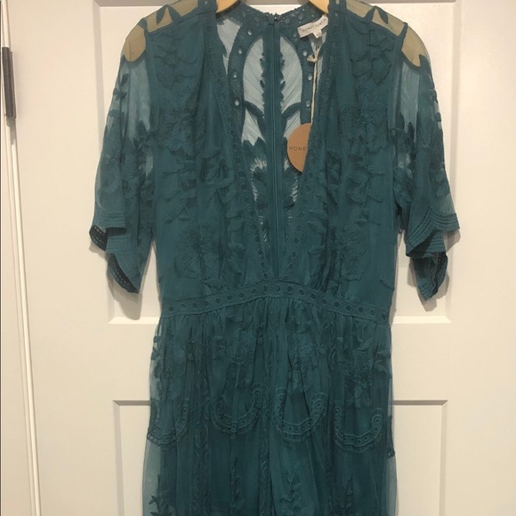 Honey punch: teal lace dress - Picture 4 of 5